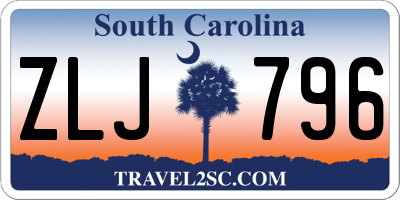 SC license plate ZLJ796