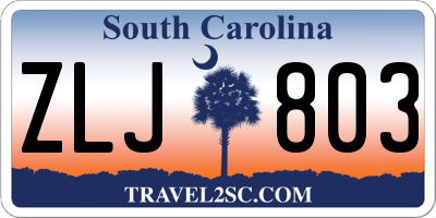 SC license plate ZLJ803