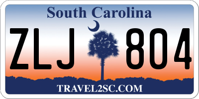 SC license plate ZLJ804