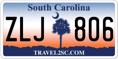 SC license plate ZLJ806