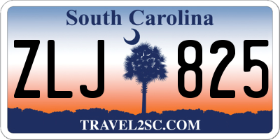SC license plate ZLJ825