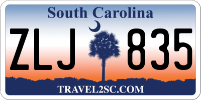 SC license plate ZLJ835