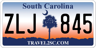 SC license plate ZLJ845
