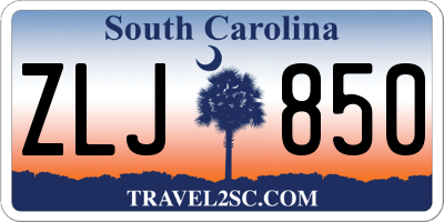 SC license plate ZLJ850