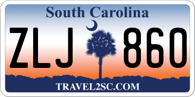 SC license plate ZLJ860