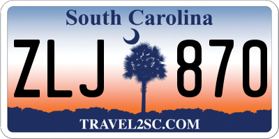 SC license plate ZLJ870