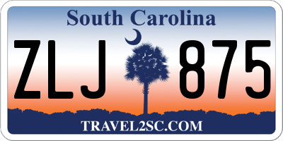 SC license plate ZLJ875