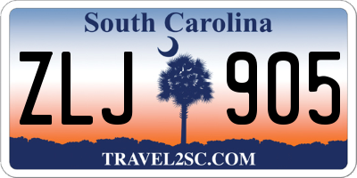 SC license plate ZLJ905