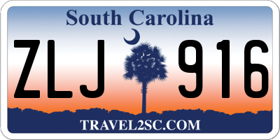 SC license plate ZLJ916
