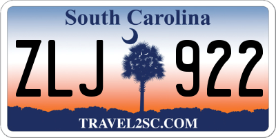 SC license plate ZLJ922