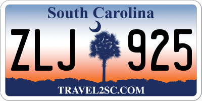 SC license plate ZLJ925