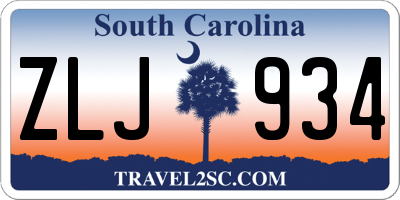 SC license plate ZLJ934