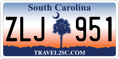SC license plate ZLJ951