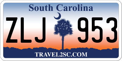 SC license plate ZLJ953
