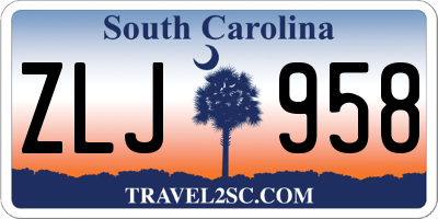 SC license plate ZLJ958