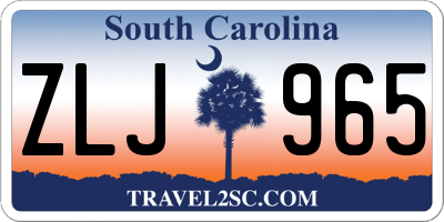 SC license plate ZLJ965