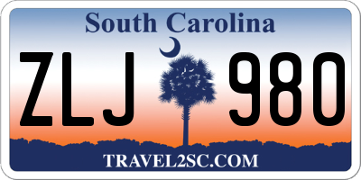 SC license plate ZLJ980