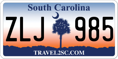 SC license plate ZLJ985