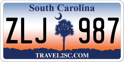 SC license plate ZLJ987