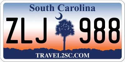 SC license plate ZLJ988