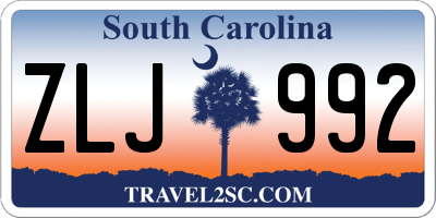 SC license plate ZLJ992