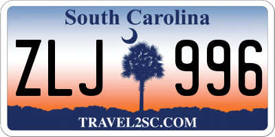 SC license plate ZLJ996