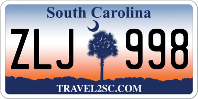 SC license plate ZLJ998