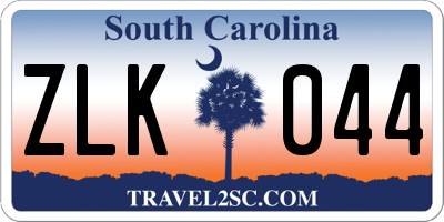 SC license plate ZLK044