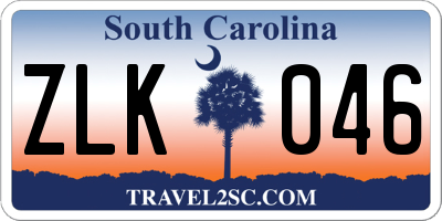 SC license plate ZLK046