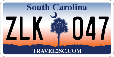 SC license plate ZLK047