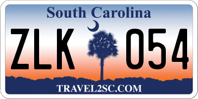 SC license plate ZLK054