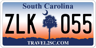 SC license plate ZLK055