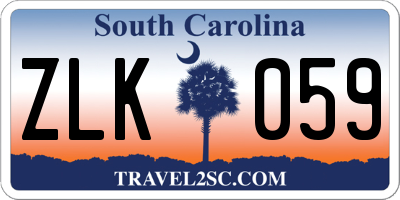 SC license plate ZLK059