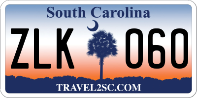 SC license plate ZLK060