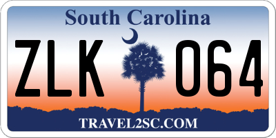 SC license plate ZLK064