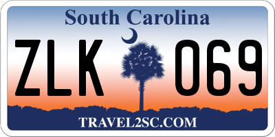 SC license plate ZLK069