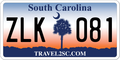 SC license plate ZLK081