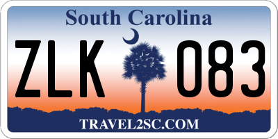 SC license plate ZLK083