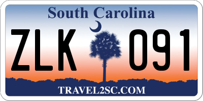 SC license plate ZLK091