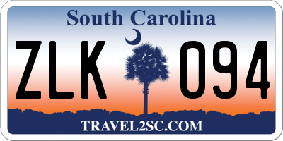 SC license plate ZLK094