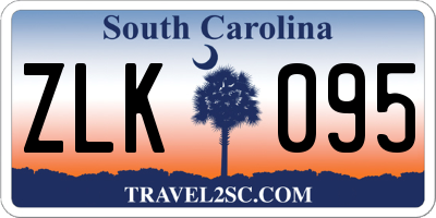 SC license plate ZLK095