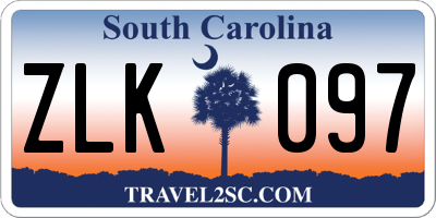 SC license plate ZLK097