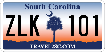 SC license plate ZLK101