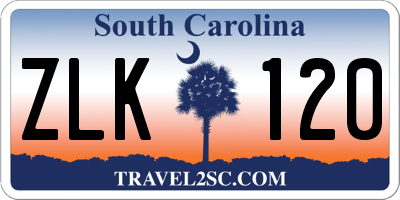 SC license plate ZLK120