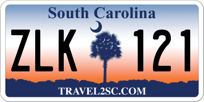 SC license plate ZLK121