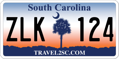 SC license plate ZLK124