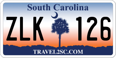 SC license plate ZLK126