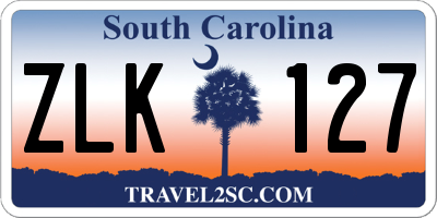 SC license plate ZLK127