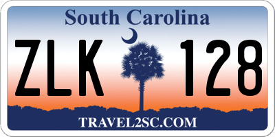 SC license plate ZLK128