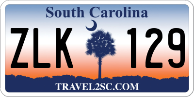 SC license plate ZLK129